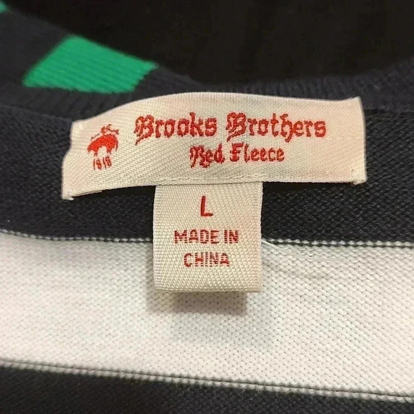 Brooks Brothers Supima Cotton Rainbow Color Blocks Stripes Knit Short Sleeve Top - Picture 5 of 5